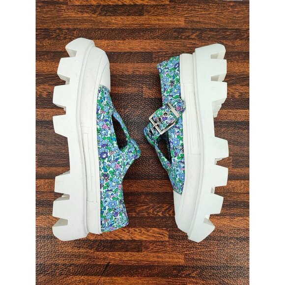Jeffrey Campbell Women's Enfance Floral Print  Blue Chunky Platform Size 8.5 US - Picture 5 of 9